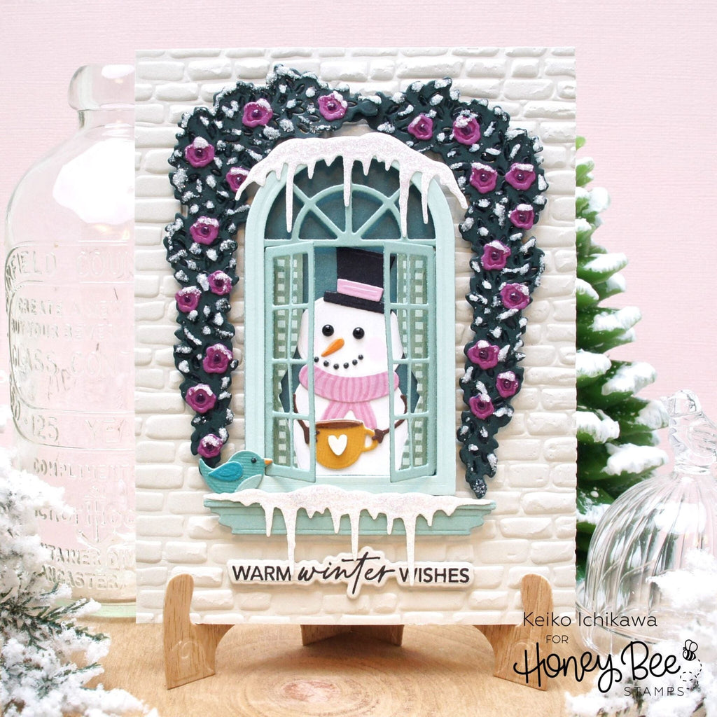 Honey Bee Lovely Layers Window And Holiday Add-On Dies Snowy Window Scene Card Modifier | color-code:ALT01