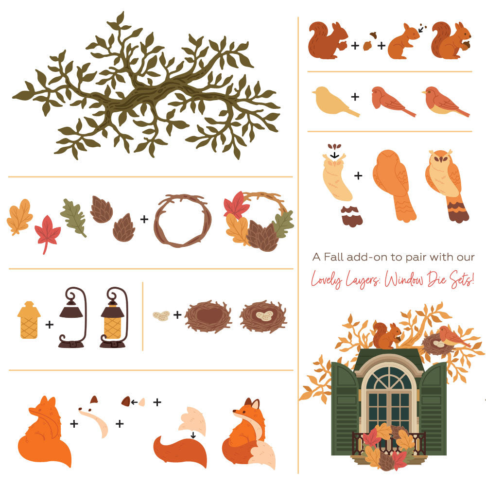 Honey Bee Lovely Layers Window Fall Add On Dies hbds-llwinfl – Simon ...