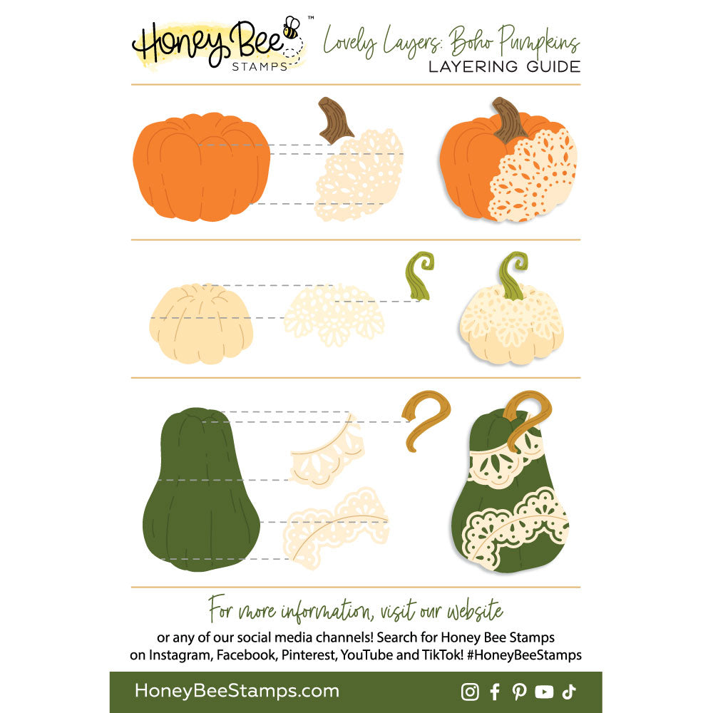 Honey Bee Lovey Layers Boho Pumpkins Dies hbds-llbohop Layering Guide