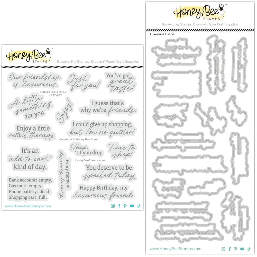 Honey Bee Luxurious Friend Clear Stamps And Dies Bundle