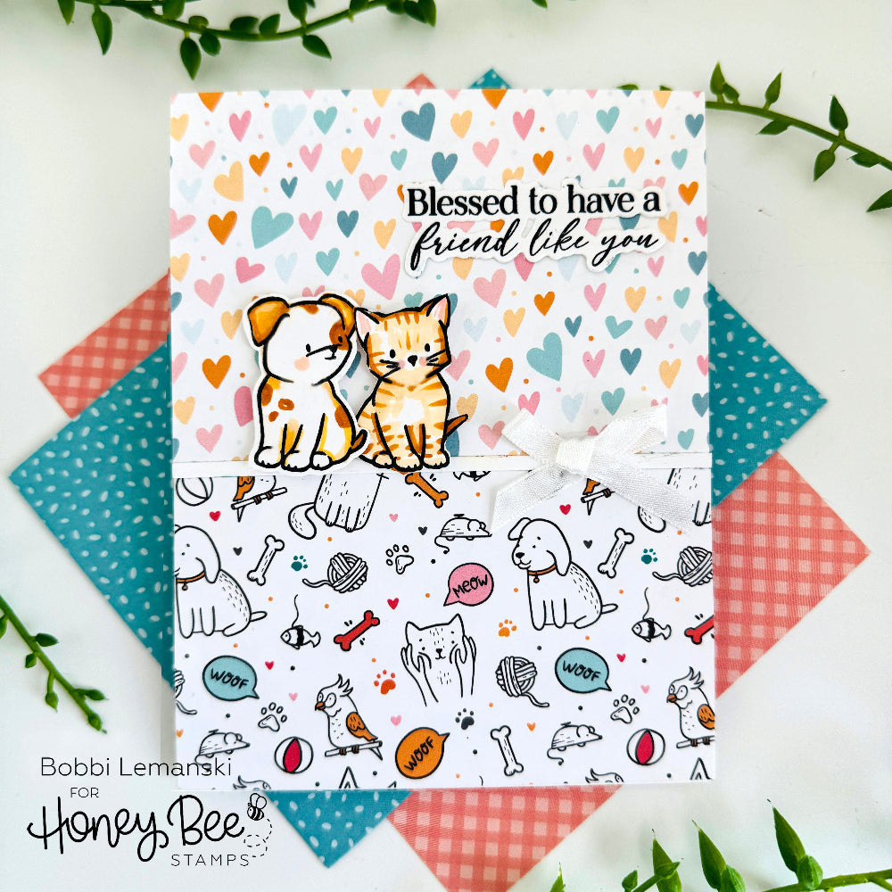 Honey Bee Meow And Furever Stamps And Dies Bundle Bobbi Lemanski Card 1