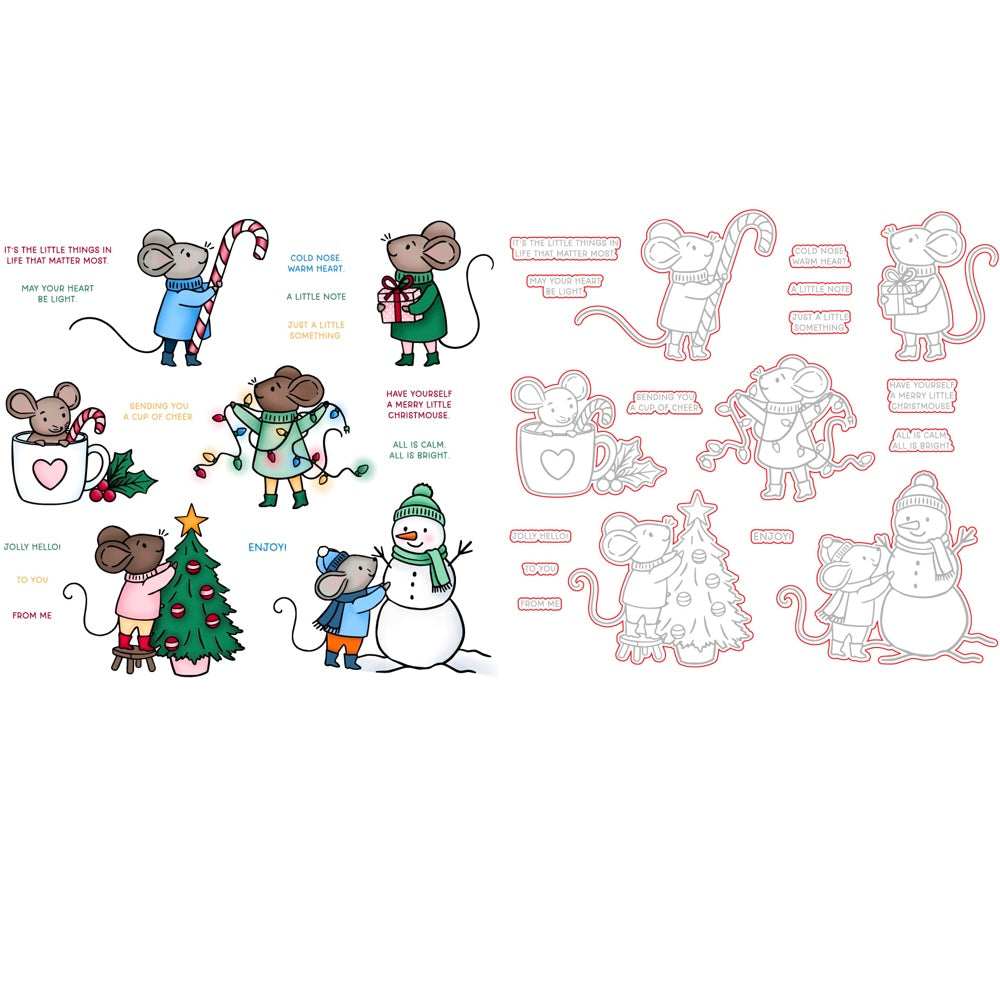 Honey Bee Merry Christmouse Clear Stamps And Dies Bundle