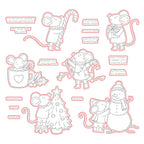 Honey Bee Merry Christmouse Clear Stamps And Dies Bundle HBDS-710 outlined sample