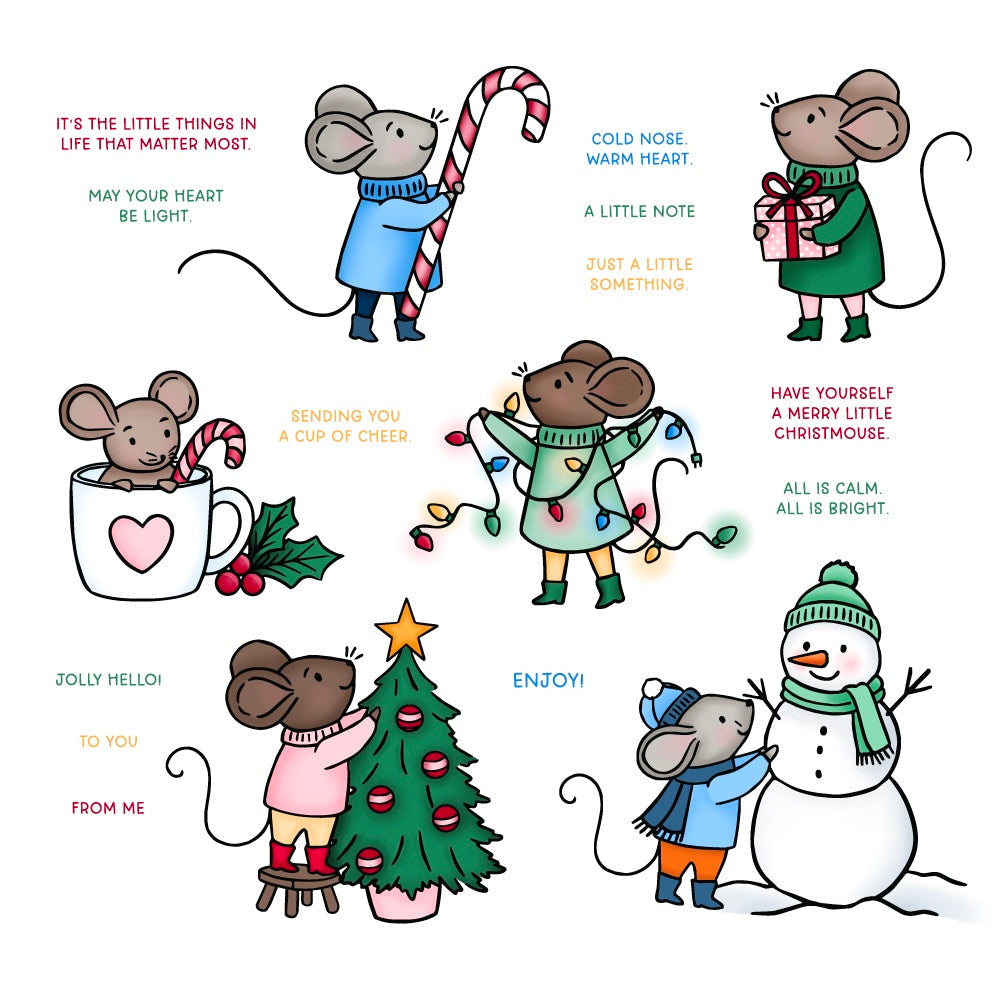 Honey Bee Merry Christmouse Clear Stamps hbst-710
