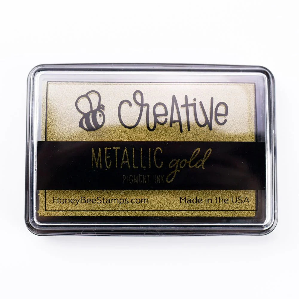 Honey Bee Metallic Gold Pigment Ink Pad And Reinker Bundle Ink Pad Alone
