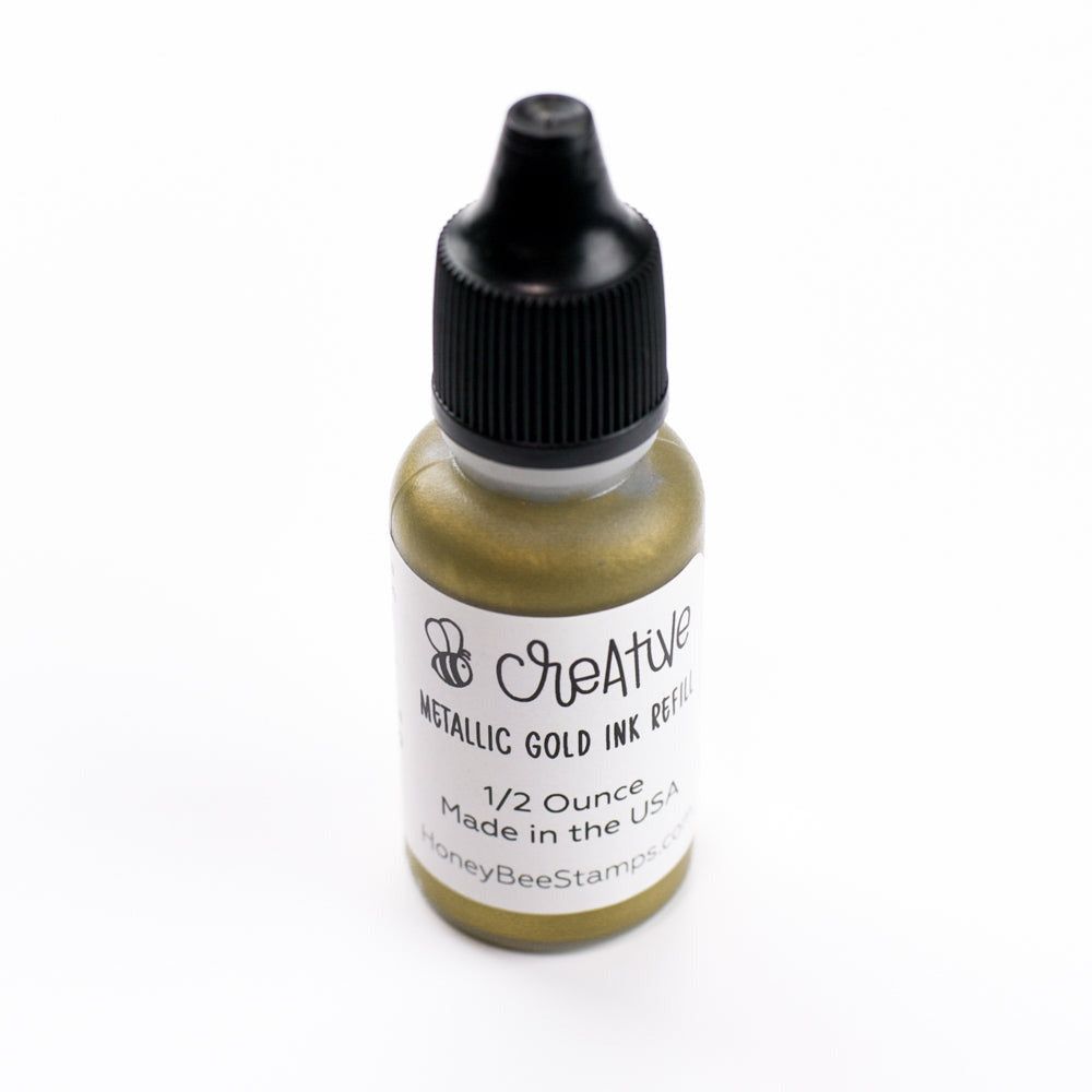 Honey Bee Metallic Gold Pigment Ink Refill hbirf-mtgd