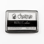 Honey Bee Metallic Silver Pigment Ink Pad And Reinker Bundle Ink Pad hbink-mtsr alone