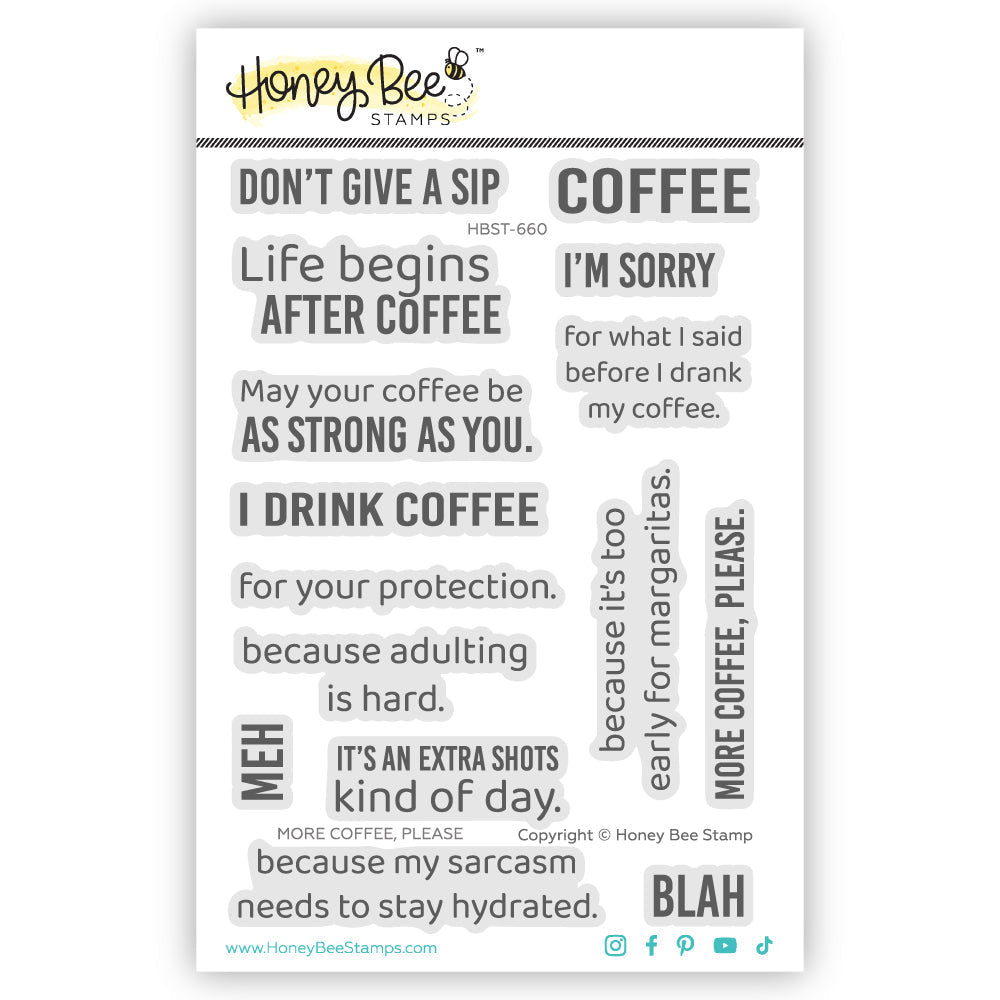 Honey Bee More Coffee Please Clear Stamps hbst-660 Product Image