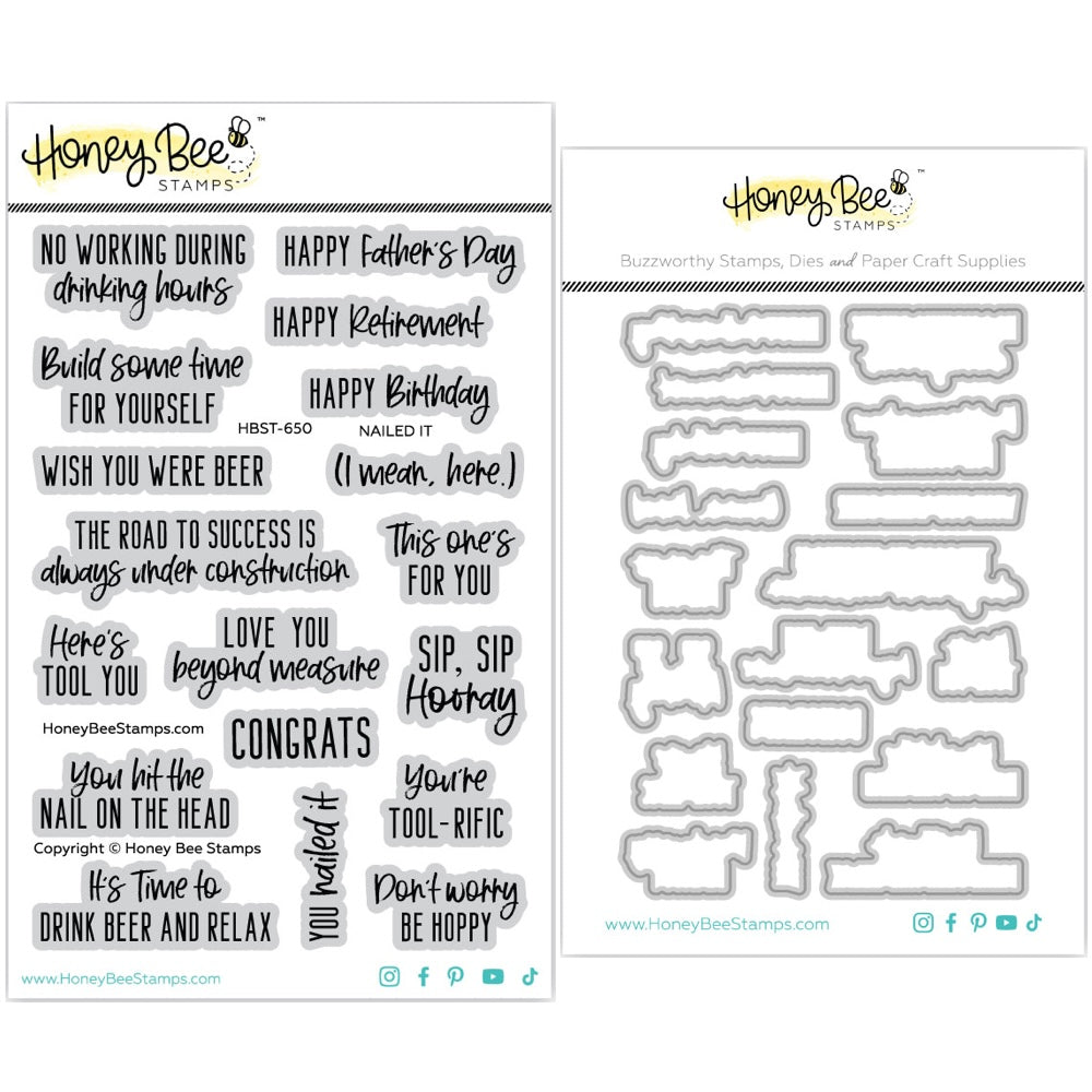 Honey Bee Nailed It Clear Stamps And Dies Bundle