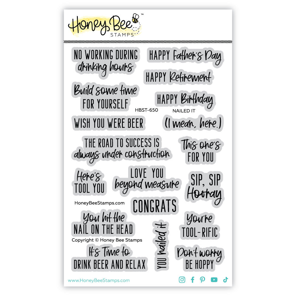 Honey Bee Nailed It Clear Stamps hbst-650 Product Image