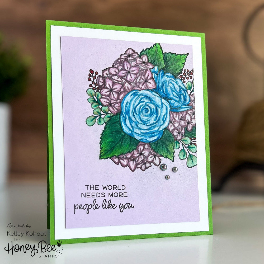 Honey Bee Nancy's Lilac Bouquet Dies hbds-629 The World Needs More People Like You Card