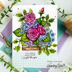 Honey Bee Nancy's Lilac Bouquet Stamps And Dies Bundle The World Needs More People Like You Card