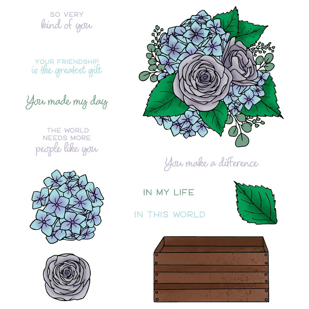 Honey Bee Nancy's Lilac Bouquet Stamps And Dies in Color