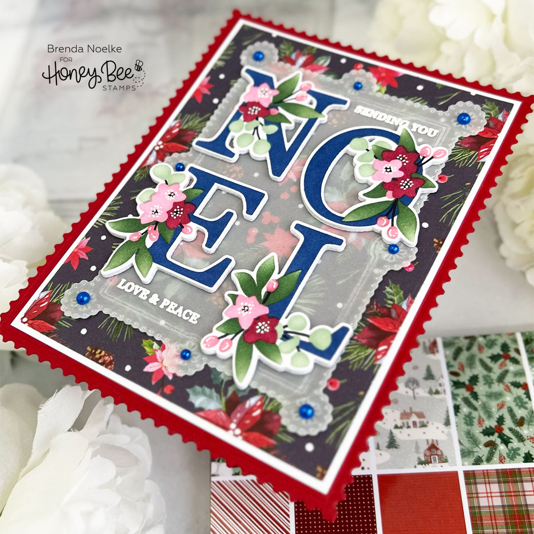 Honey Bee North Pole Pearl Stickers hbgs-prl23 Christmas Peace Card | color-code:ALT01