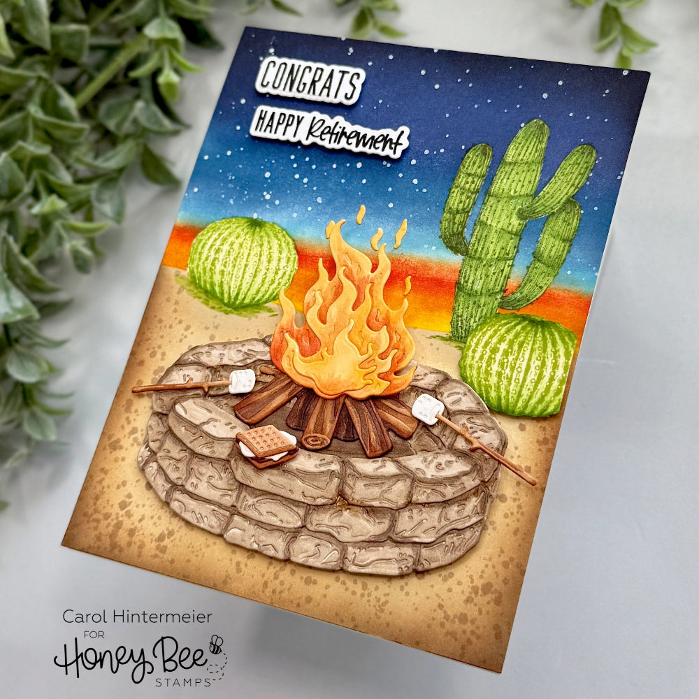 Honey Bee On The Range Cling Stamps And Dies Bundle Carol Hintermeier Card