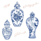 Honey Bee Ornate Ginger Jars Cling Stamps hbst-645