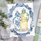 Honey Bee Ornate Ginger Jars Dies hbds-645 Just A Note Card | color-code:ALT01