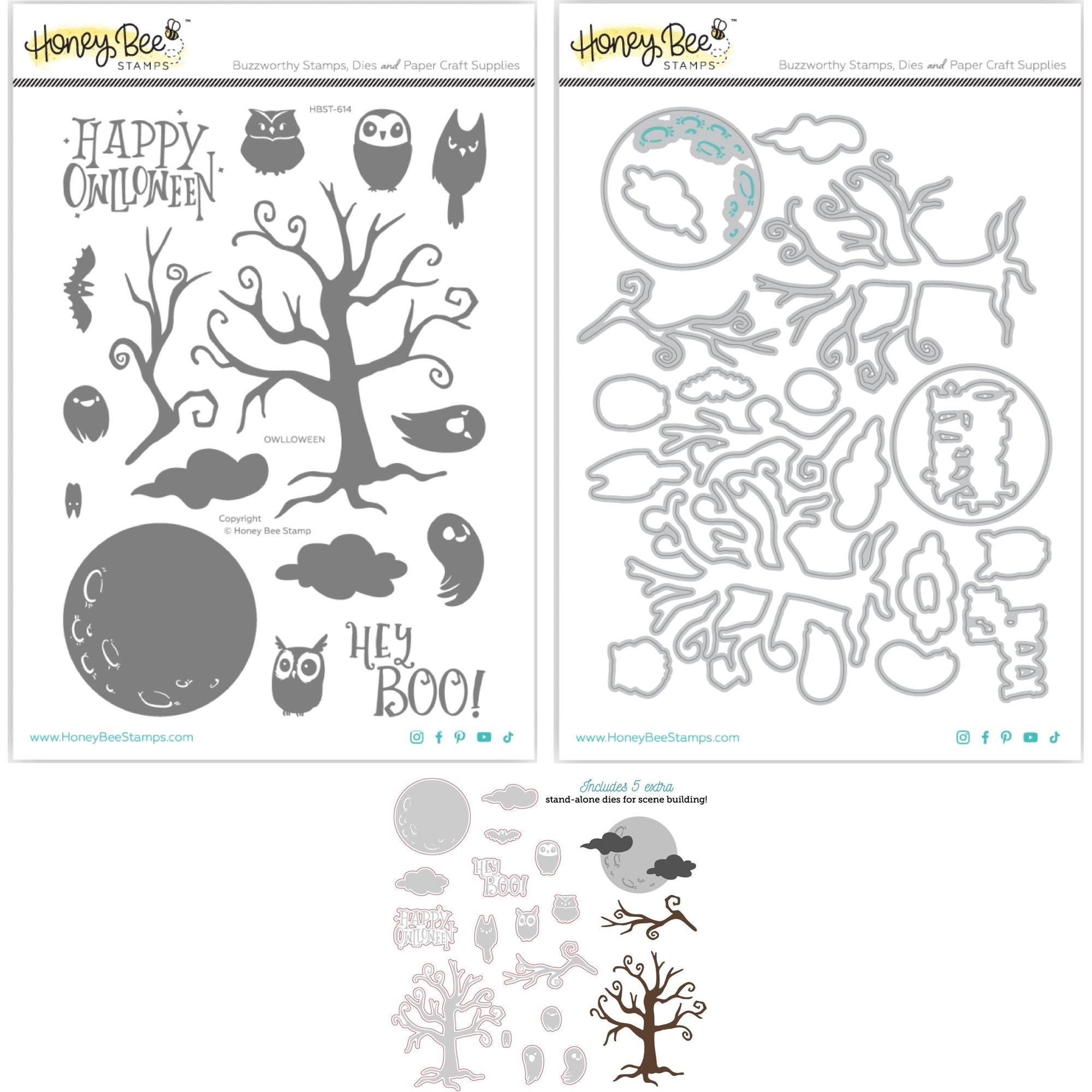 Honey Bee Owlloween Stamps And Dies Bundle