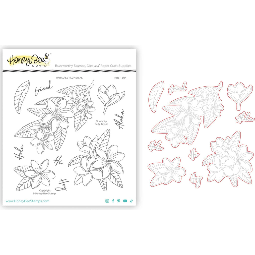 Honey Bee Paradise Plumerias Stamp And Die Bundle