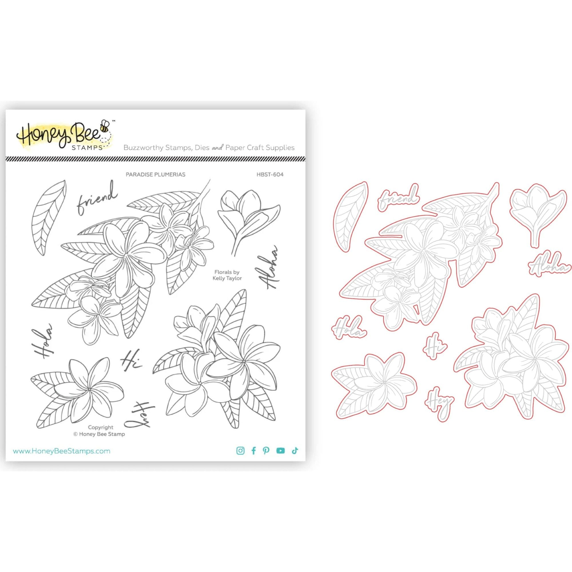 Honey Bee Paradise Plumerias Stamp And Die Bundle