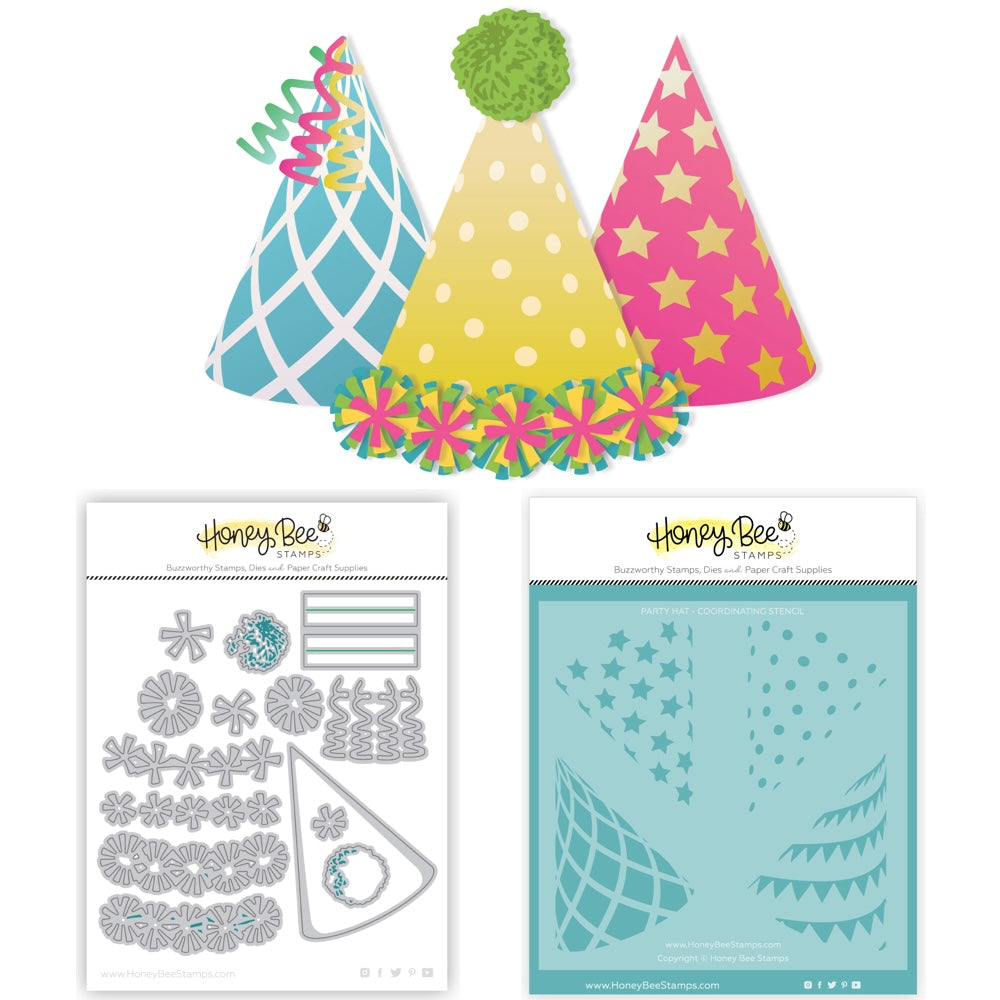 Honey Bee Party Hat Dies And Stencil Bundle