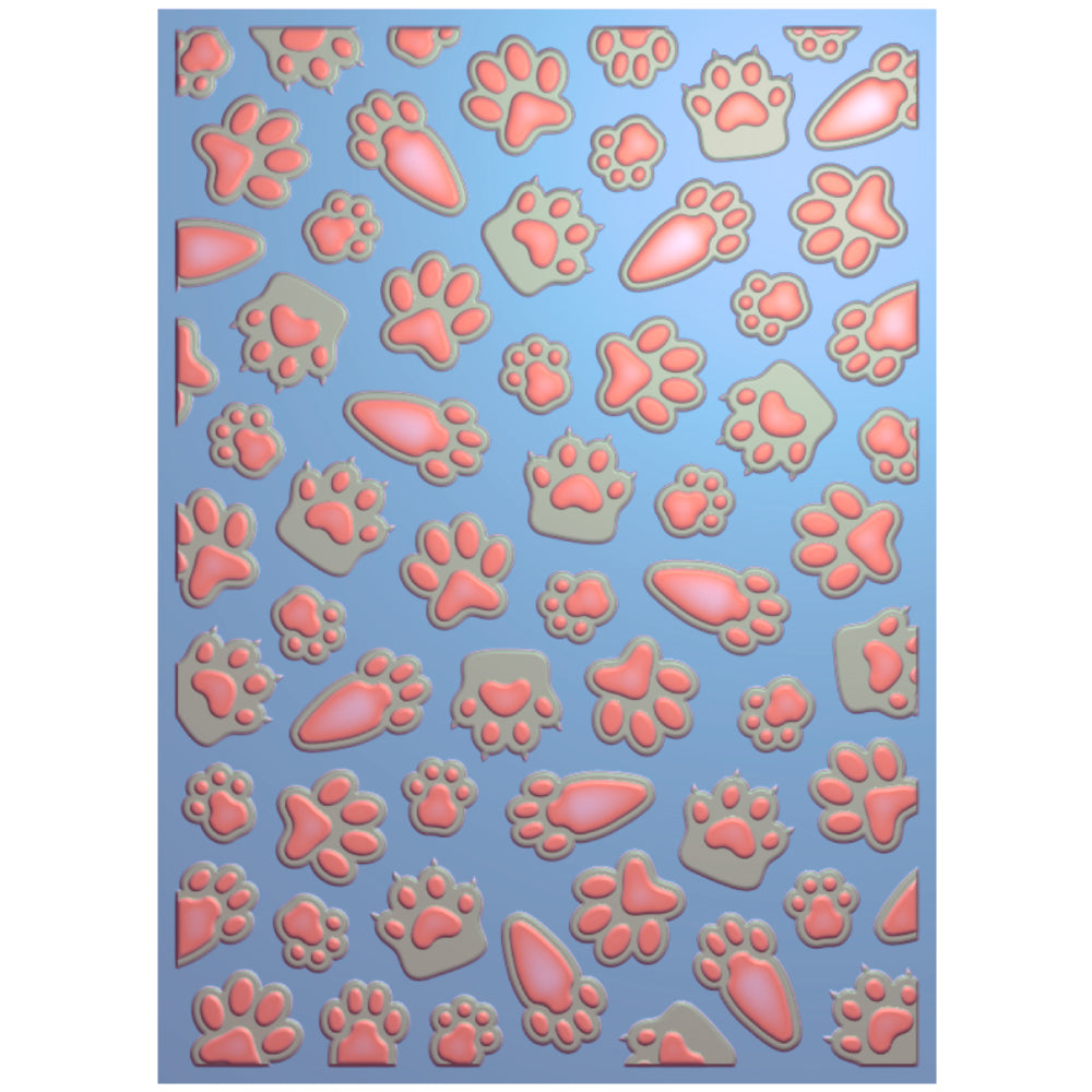 Honey Bee Paw Prints 3D Embossing Folder hbef-024 Detailed View