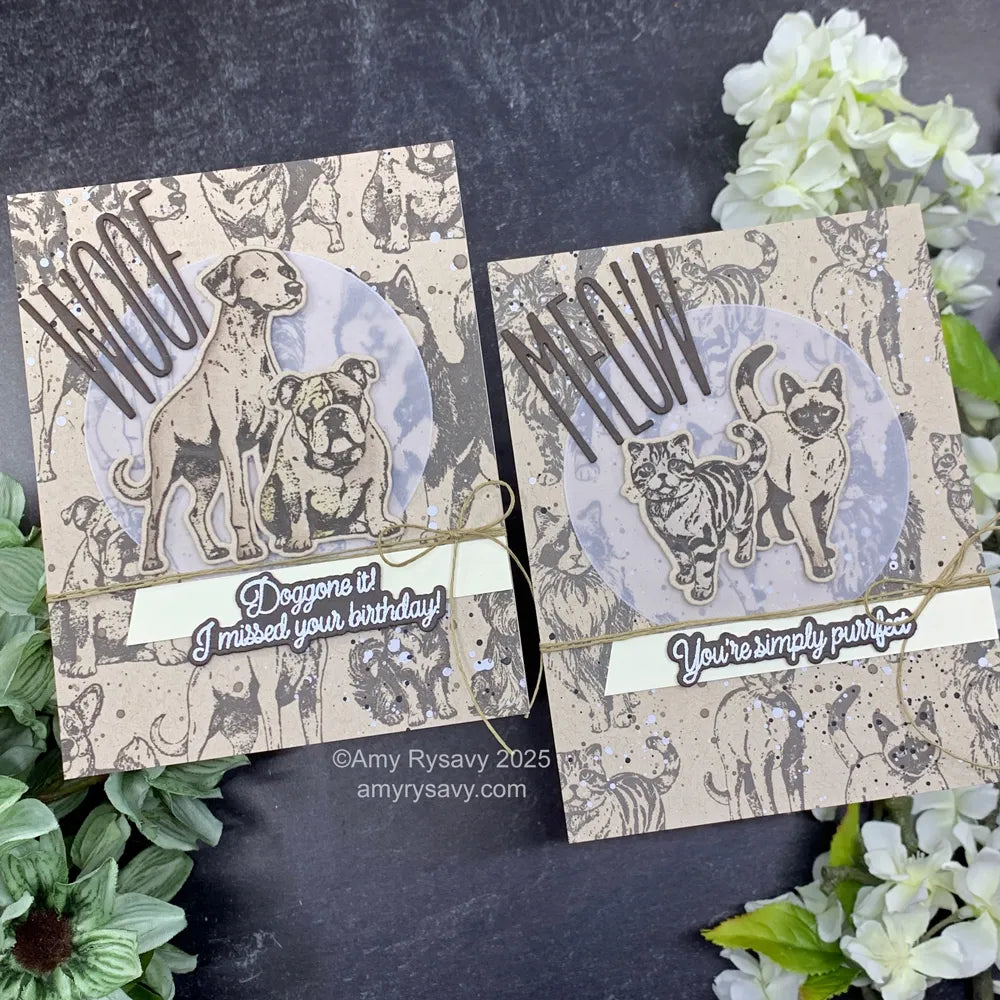 Honey Bee Paws And Purrs Dies hbds-637 Pet Themed Cards | color-code:ALT01
