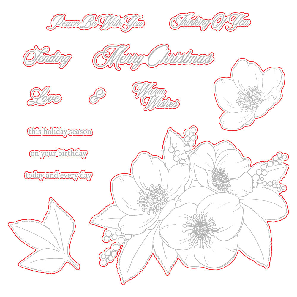 Honey Bee Peace Be With You Clear Stamps Dies And Stencils Bundle HBDT-709 sample