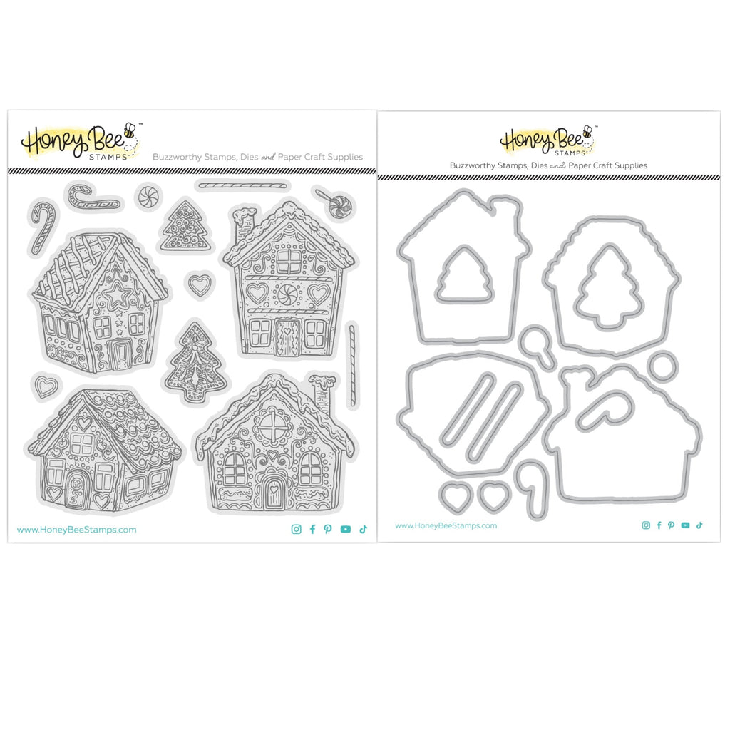 Honey Bee Peppermint Village Cling Stamps And Dies Bundle