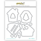 Honey Bee Peppermint Village Cling Stamps And Dies Bundle HBDS-621 Outline of wafer