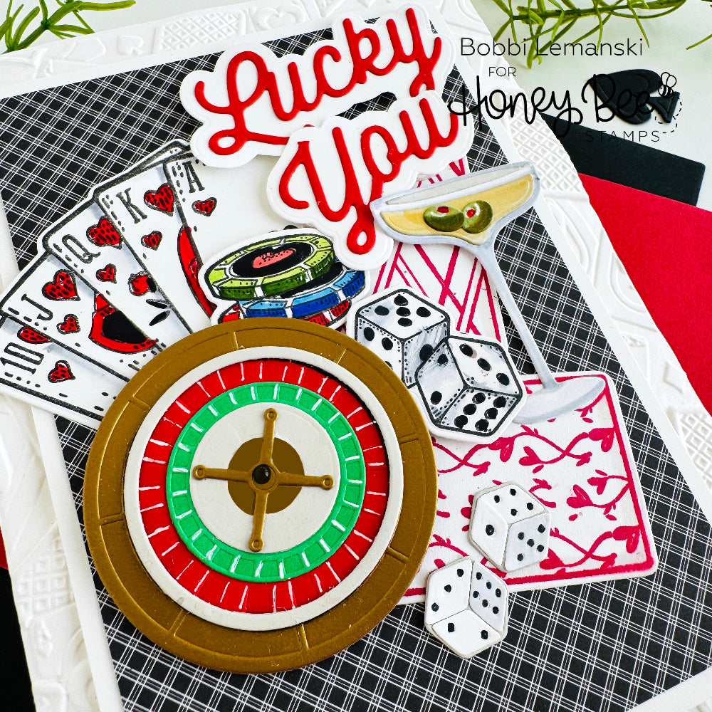 Honey Bee Perfect Match Dies hbds-630 Lucky You Casino Card