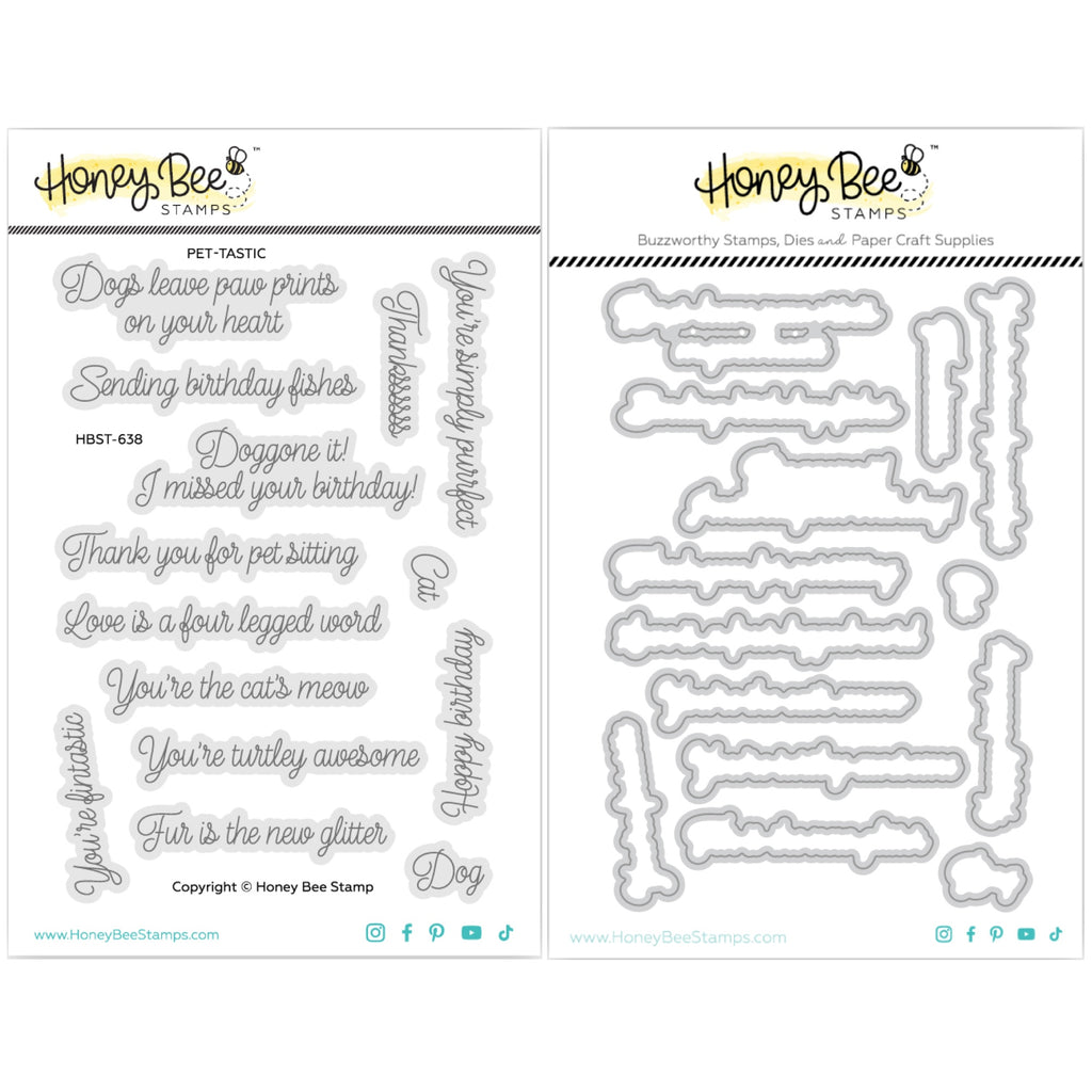 Honey Bee Pet-tastic Stamps And Dies Bundle