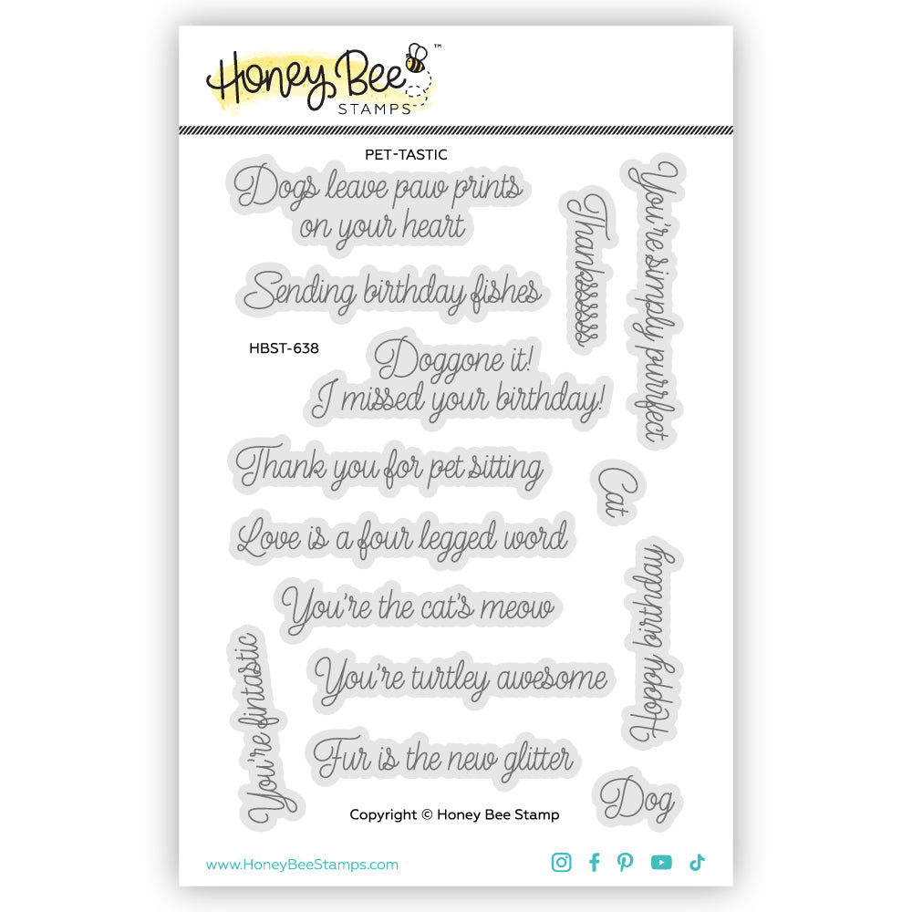Honey Bee Pet-tastic Stamps And Dies Bundle HBST-638