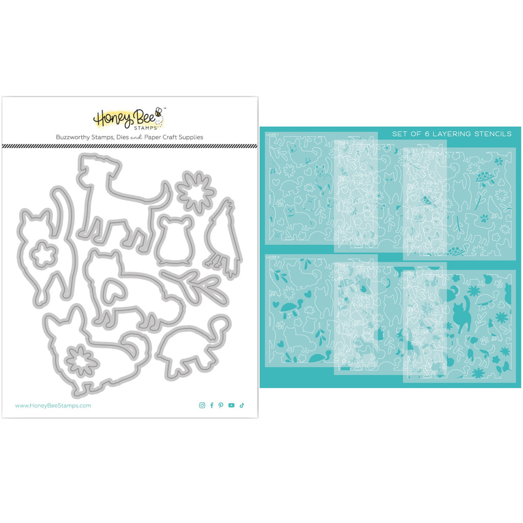 Honey Bee Pet Friends Dies And Stencils Bundle