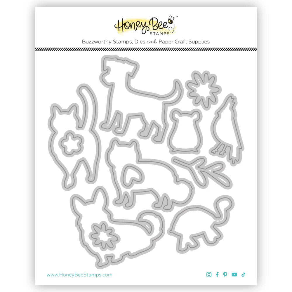 Honey Bee Pet Friends Dies And Stencils Bundle Packaged hbds-petfnd
