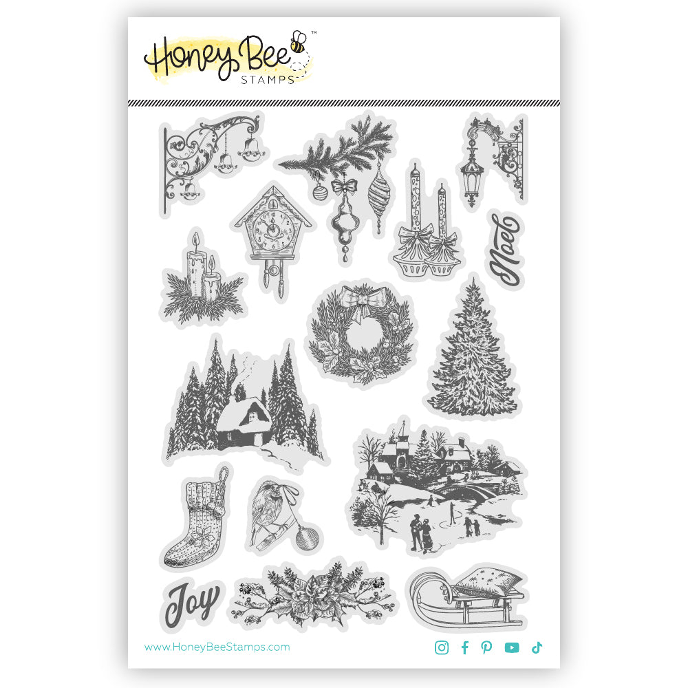 Honey Bee Photo Gallery Wall Holiday Cling Stamps And Dies Bundle Gallery-Wall-Holiday-Add-on-Packaged