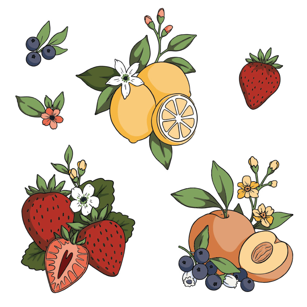 Honey Bee Picked With Love Clear Stamps Dies And Stencils Bundle Colorful Fruit