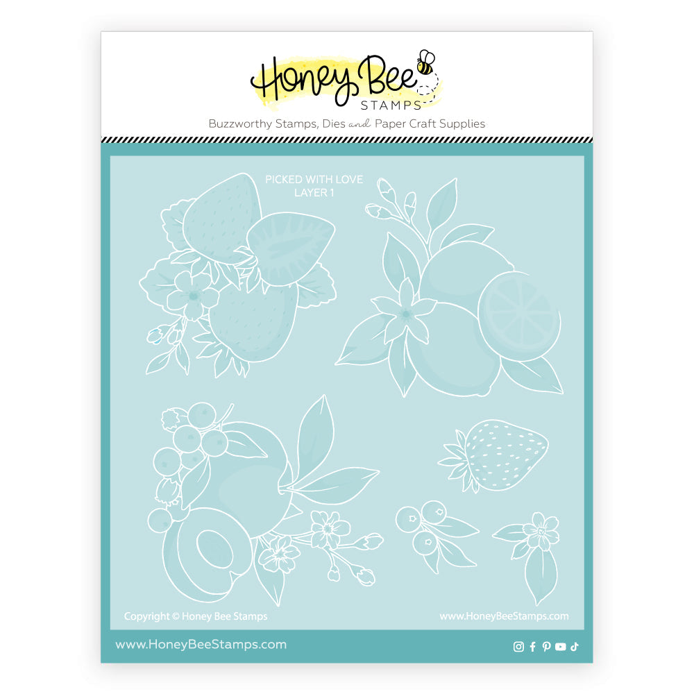 Honey Bee Picked With Love Clear Stamps Dies And Stencils Bundle Product Image