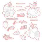 Honey Bee Picked With Love Clear Stamps Dies And Stencils Bundle Summer Fruit