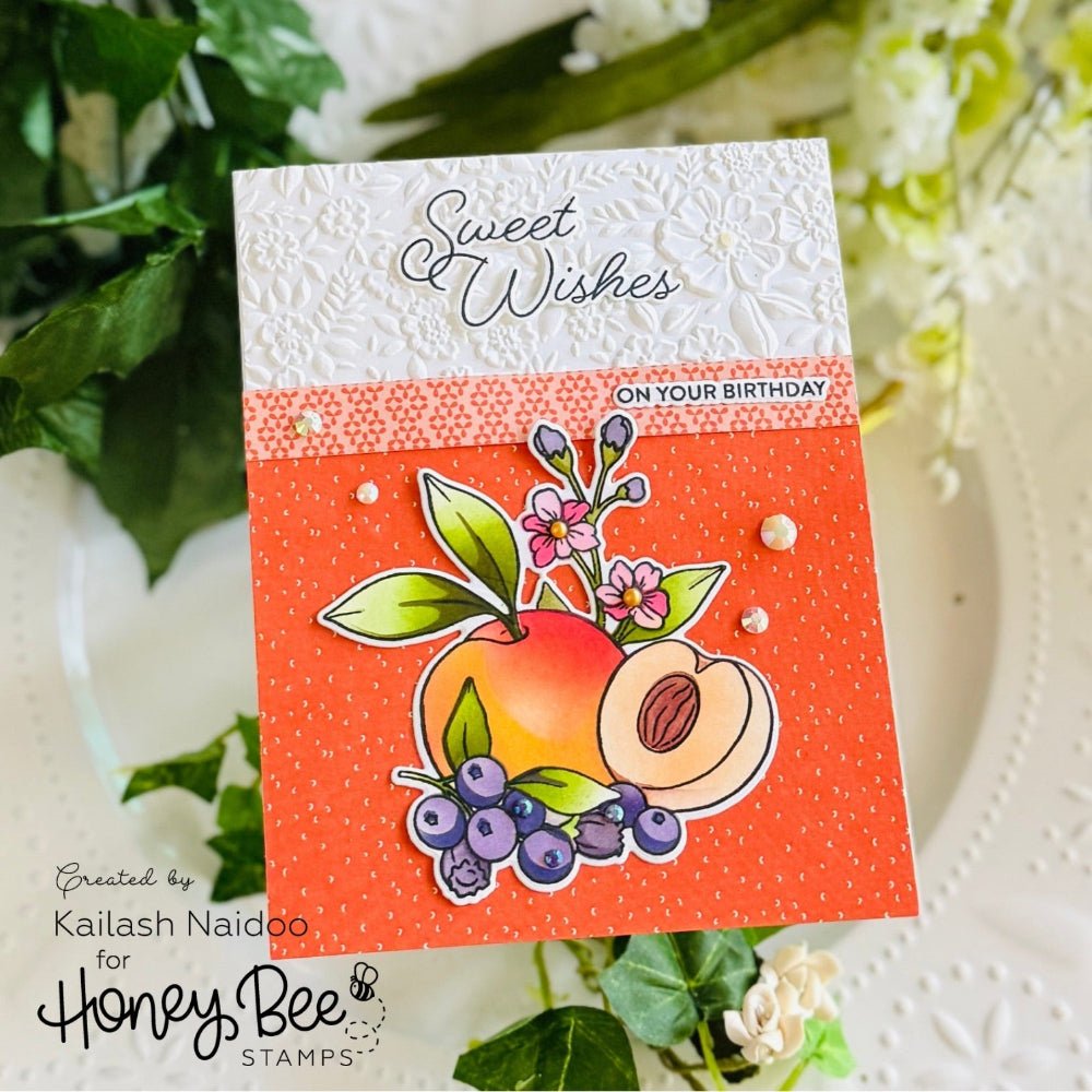 Honey Bee Picked With Love Clear Stamps hbst-691 Sweet Wishes Card