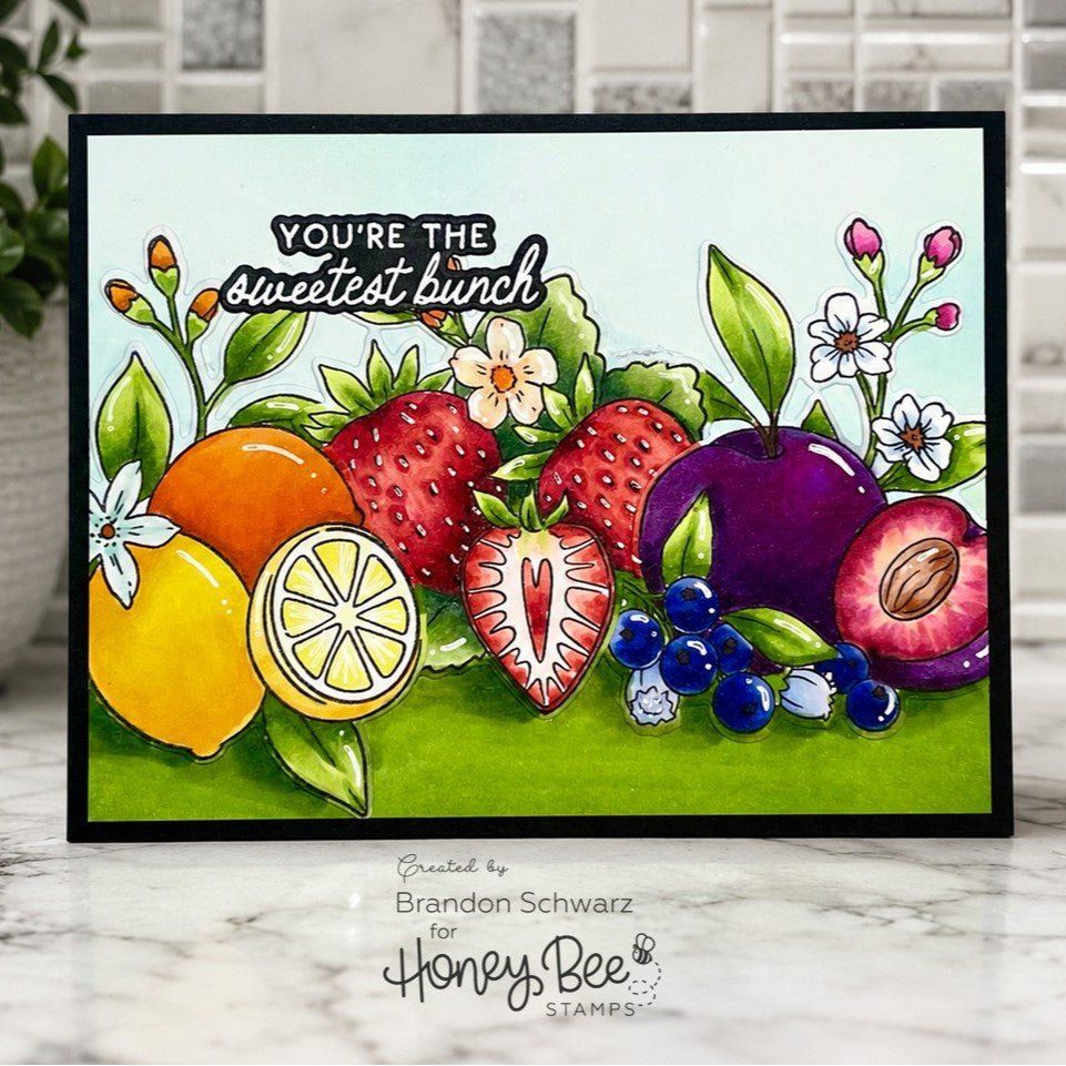 Honey Bee Picked With Love Stencils hbsl-184 Sweetest Bunch Card