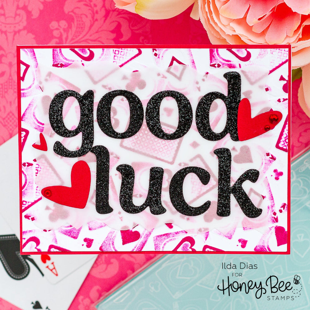 Honey Bee Playful Lowercase Alphabet Dies hbds-beeply Good Luck Card | color-code:ALT01