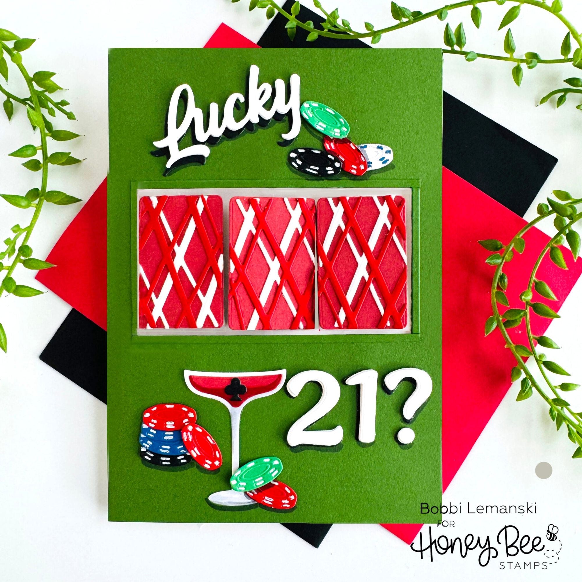 Honey Bee Playful Numbers Dies hbds-beepnm Casino Card | color-code:ALT01