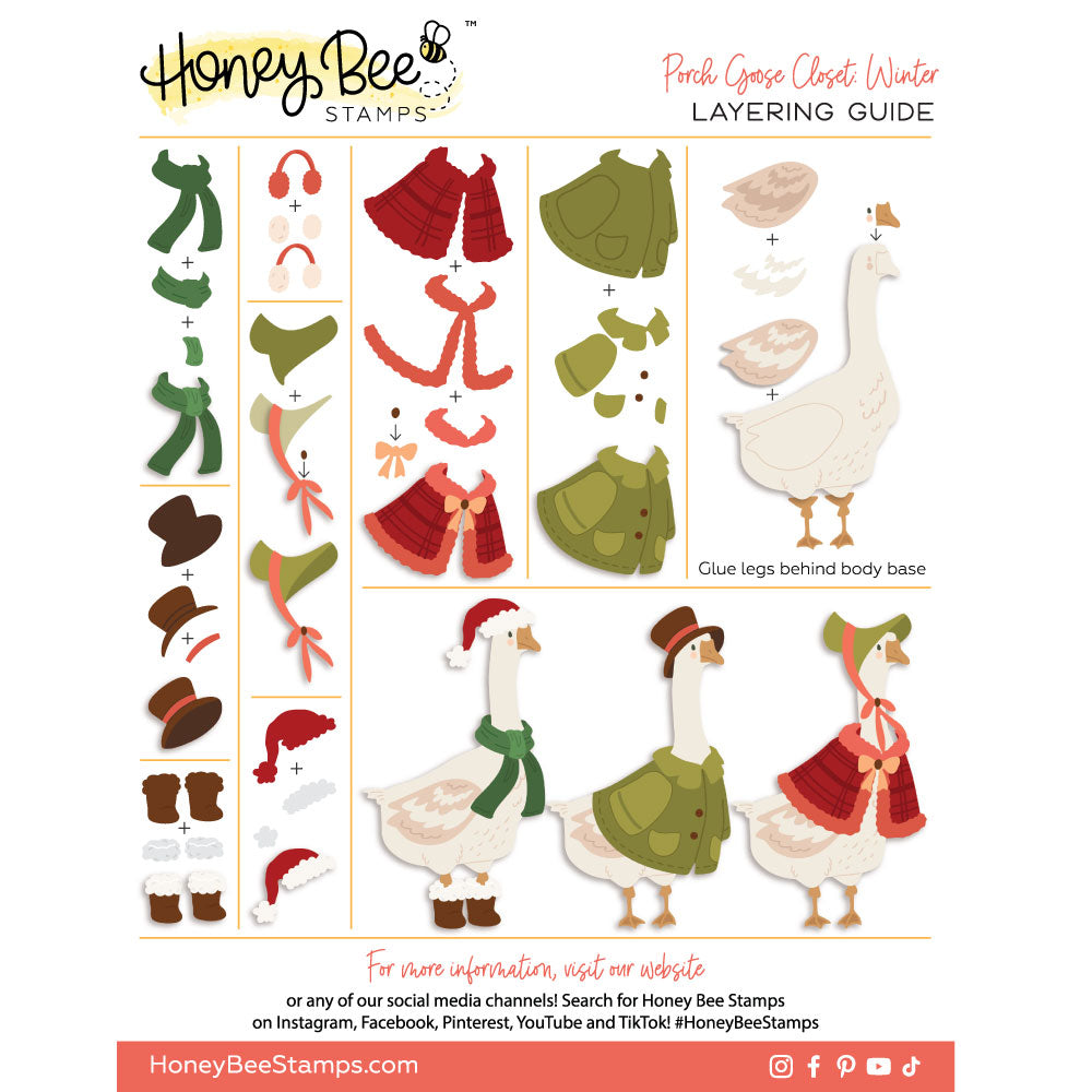 Honey Bee Porch Goose Closet Winter Dies hbds-holpg Layering Guide