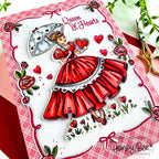 Honey Bee Queen Of Hearts Cling Stamps hbst-532 Classic Valentine Card