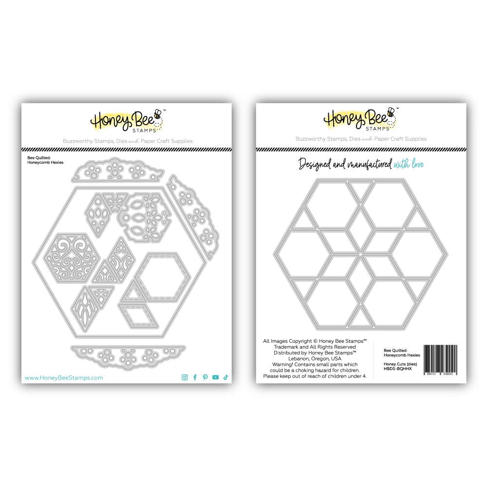 Honey Bee Quilted Honeycomb Hexies Dies hbds-bqhhx