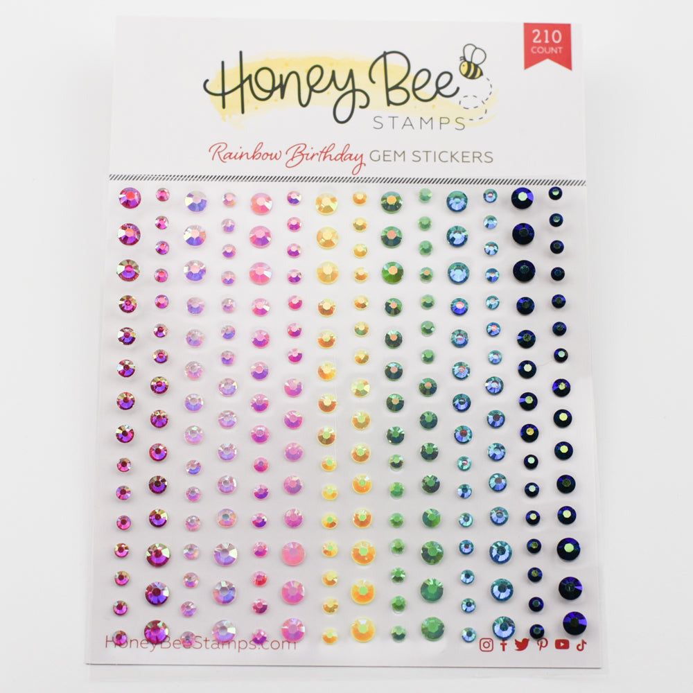 Honey Bee Rainbow Birthday Gem Stickers hbgs-032