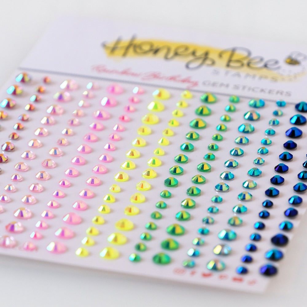 Honey Bee Rainbow Birthday Gem Stickers hbgs-032 Detailed View