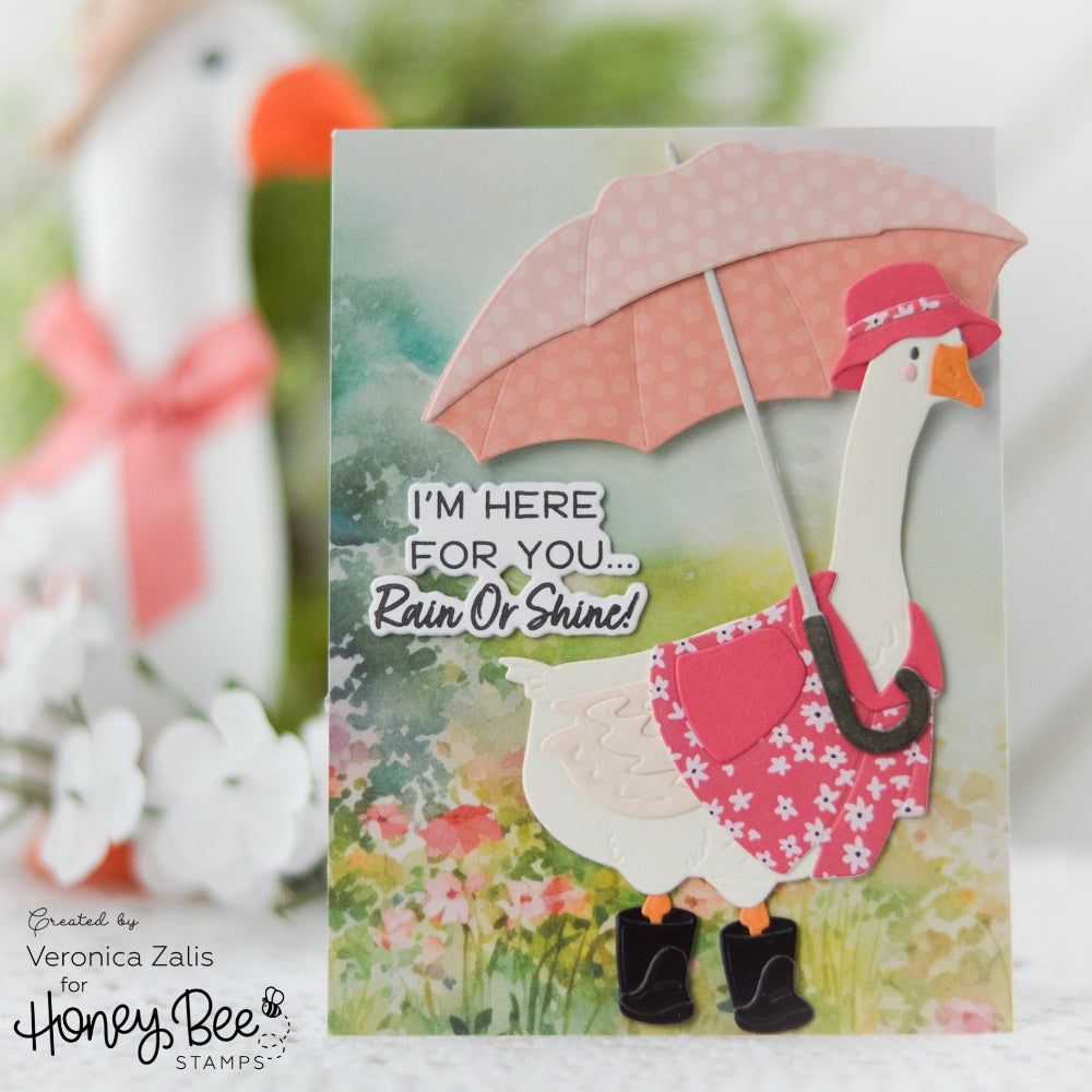 Honey Bee Rainy Day Smiles Dies hbds-705 I'm Here For You Card