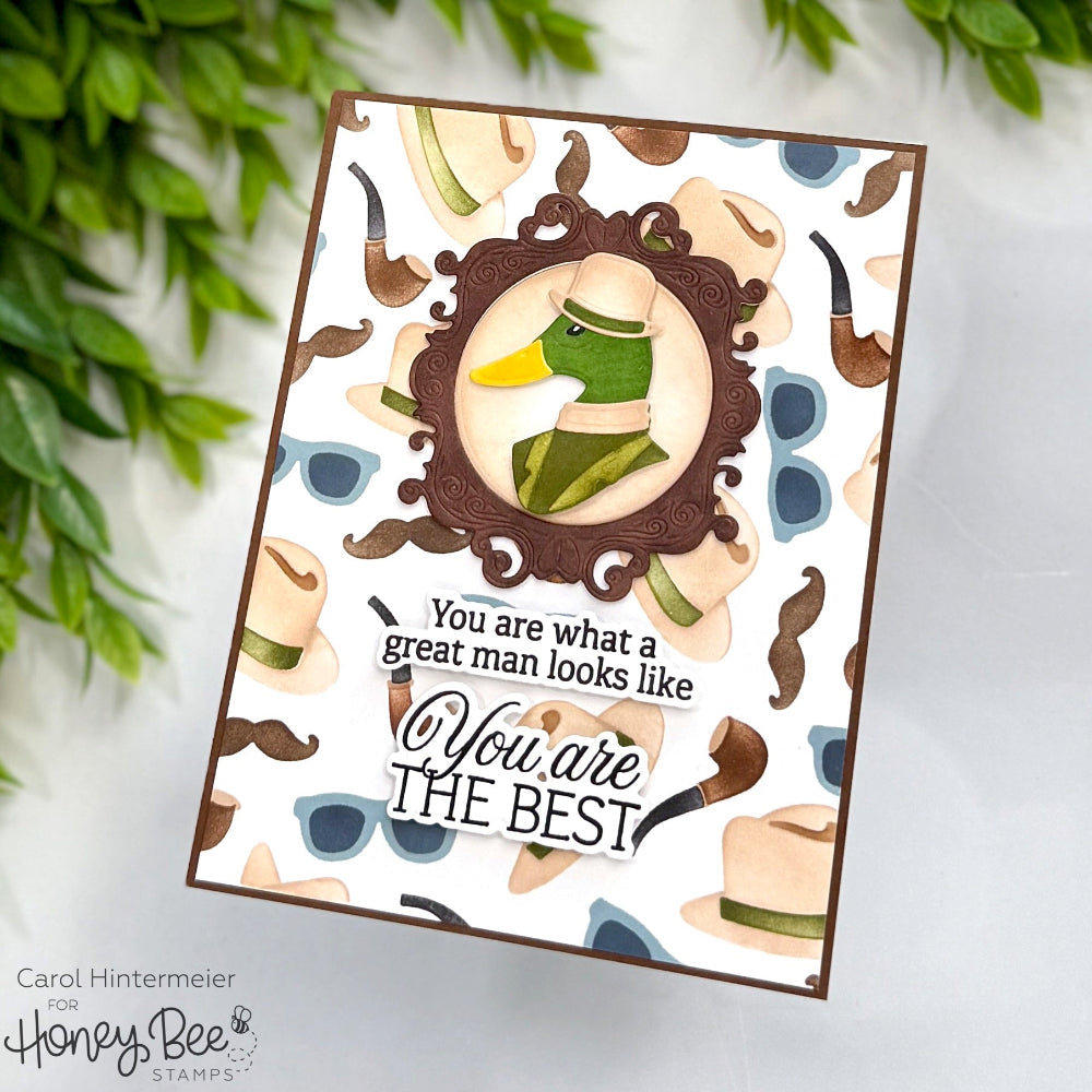 Honey Bee Refined Details Dies And Stencils Bundle You Are What A Great Man Looks Like Card